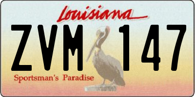 LA license plate ZVM147