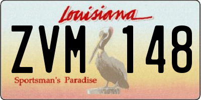 LA license plate ZVM148