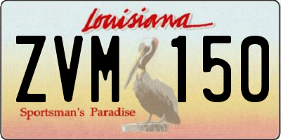 LA license plate ZVM150