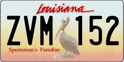 LA license plate ZVM152