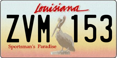 LA license plate ZVM153
