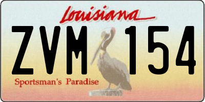 LA license plate ZVM154