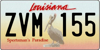 LA license plate ZVM155