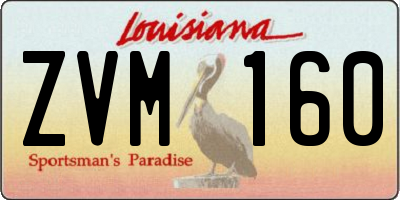 LA license plate ZVM160