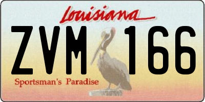 LA license plate ZVM166