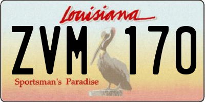 LA license plate ZVM170