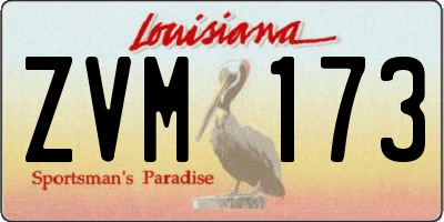 LA license plate ZVM173