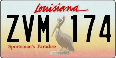 LA license plate ZVM174