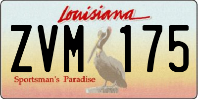 LA license plate ZVM175