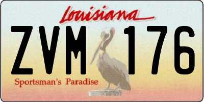 LA license plate ZVM176