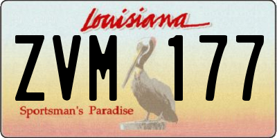 LA license plate ZVM177