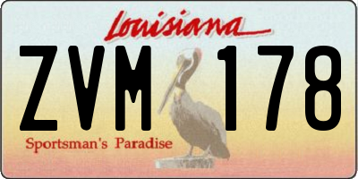 LA license plate ZVM178