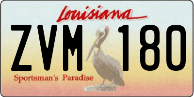 LA license plate ZVM180
