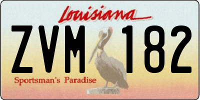 LA license plate ZVM182