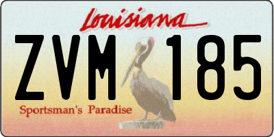 LA license plate ZVM185