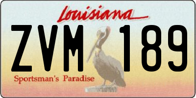 LA license plate ZVM189