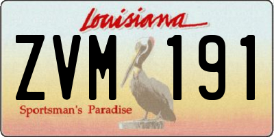 LA license plate ZVM191