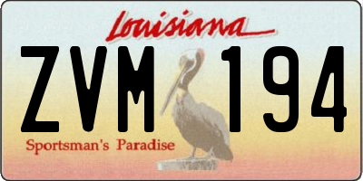 LA license plate ZVM194