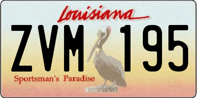 LA license plate ZVM195