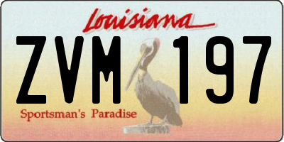 LA license plate ZVM197