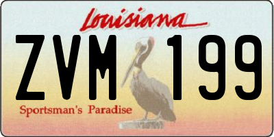 LA license plate ZVM199