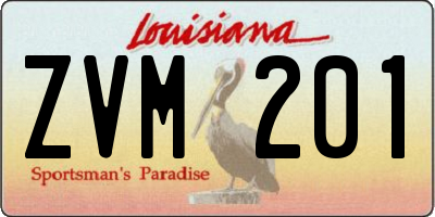 LA license plate ZVM201