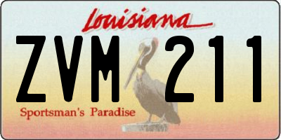 LA license plate ZVM211