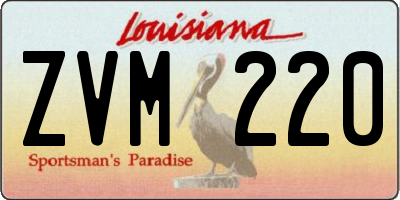 LA license plate ZVM220