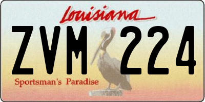 LA license plate ZVM224