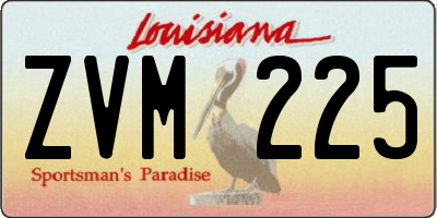 LA license plate ZVM225