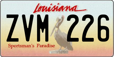 LA license plate ZVM226