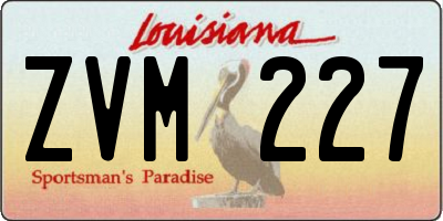 LA license plate ZVM227