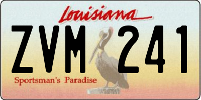 LA license plate ZVM241