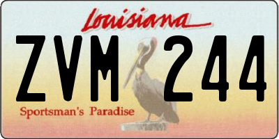 LA license plate ZVM244