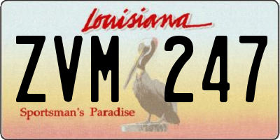 LA license plate ZVM247