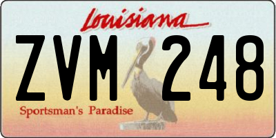LA license plate ZVM248