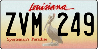 LA license plate ZVM249