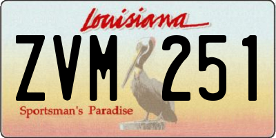 LA license plate ZVM251