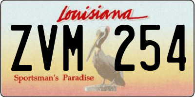 LA license plate ZVM254