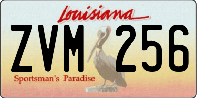 LA license plate ZVM256