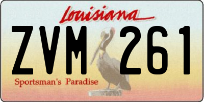 LA license plate ZVM261