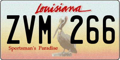 LA license plate ZVM266