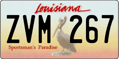 LA license plate ZVM267