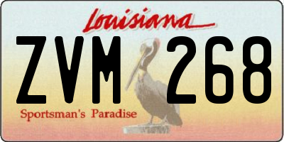 LA license plate ZVM268