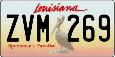 LA license plate ZVM269