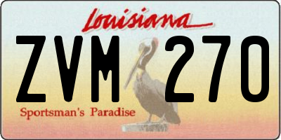 LA license plate ZVM270