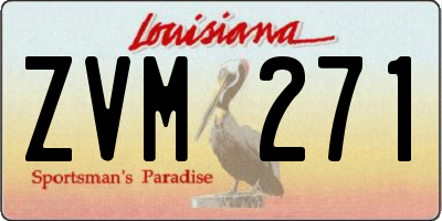 LA license plate ZVM271