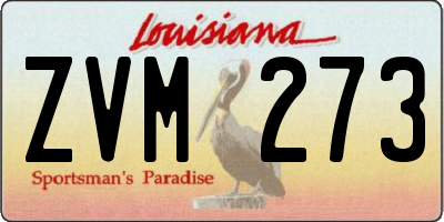 LA license plate ZVM273