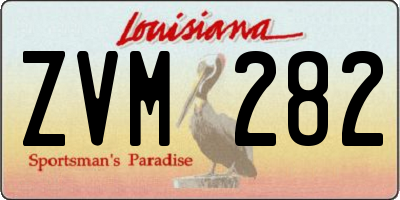 LA license plate ZVM282