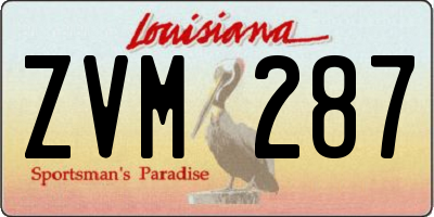 LA license plate ZVM287